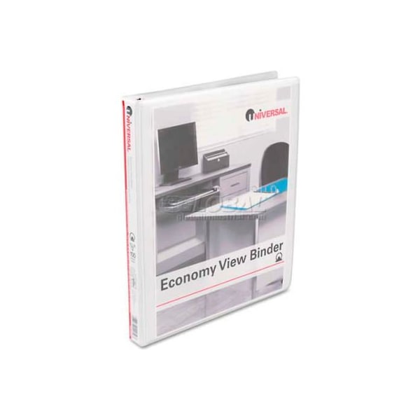 Universal Universal Round Ring Economy Vinyl View Binder, 1/2" Capacity, White UNV20952*** - main